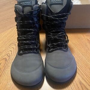 Size 38EU Realfoot High Trekker Grey - Extra Wode Toe Box, Zero Drop, Barefoot B